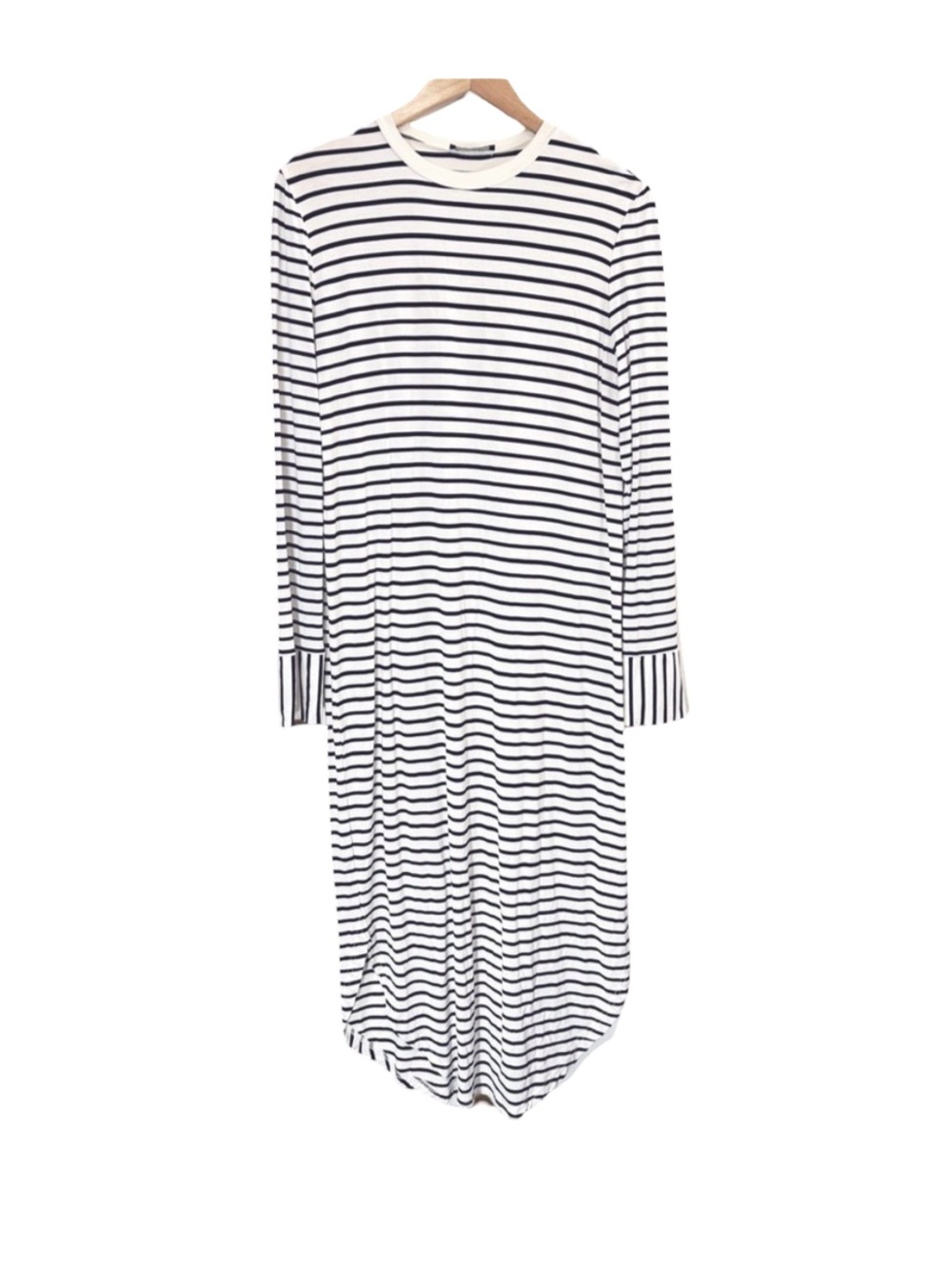 The Fifth Label Black and White Sheath Dress Long Sleeve Crew Neck